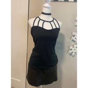 black y2k venus strapy top